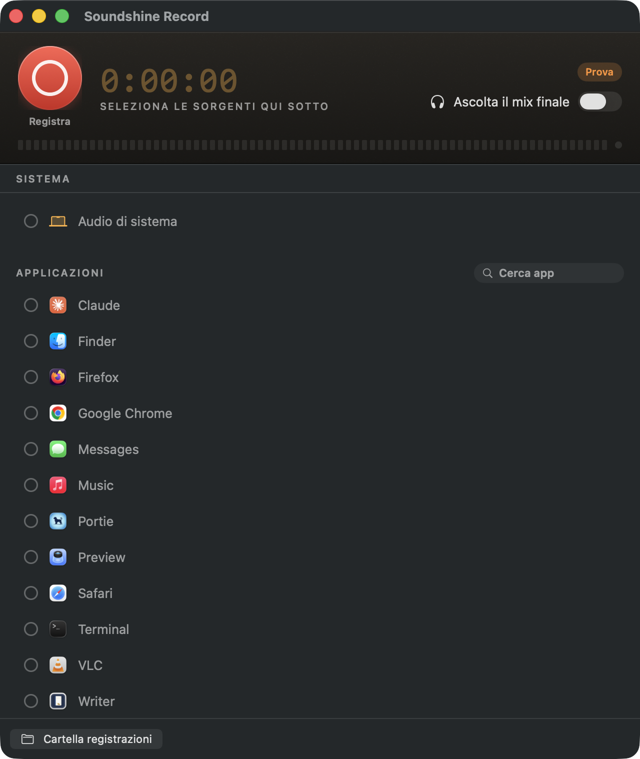 Soundshine Record recording system audio, an app, and a microphone into one file