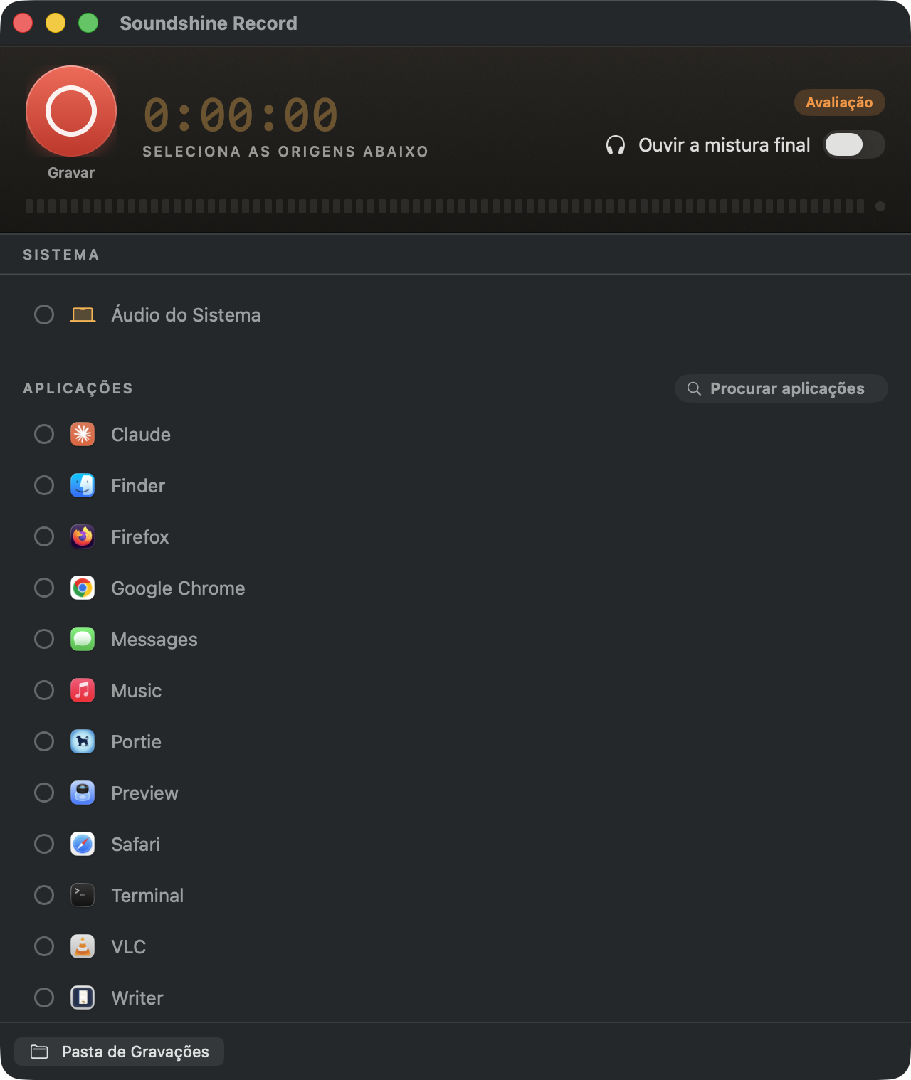 Soundshine Record recording system audio, an app, and a microphone into one file